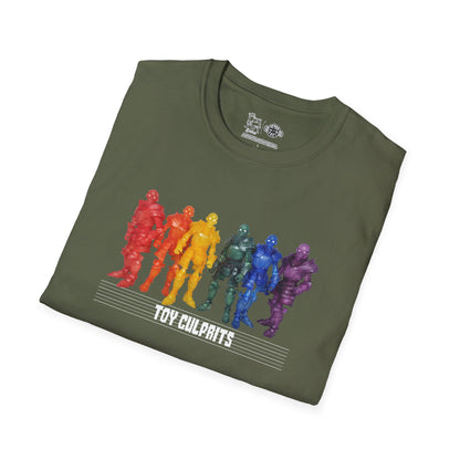Rainbow Ghosts w/ Toy Culprits White Logo | Mythic Legions | Fan Art | Soft T-Shirt