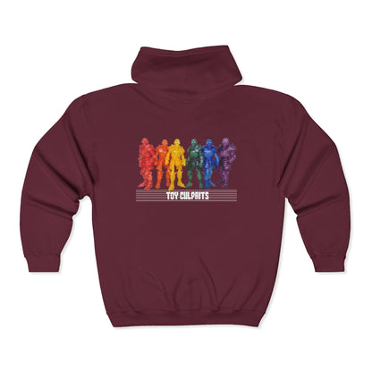 Rainbow Ghosts w/ Toy Culprits White Logo | Mythic Legions | Fan Art | Full Zip Hoodie