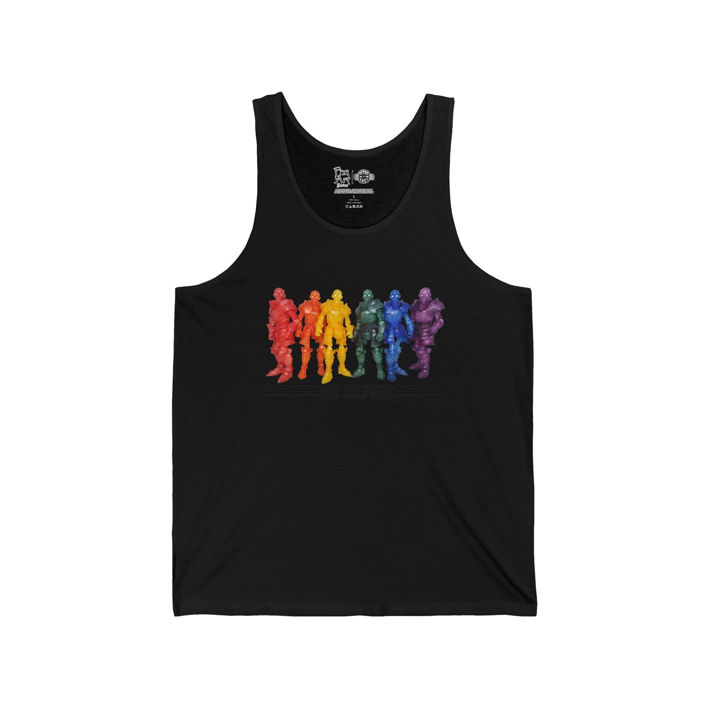 Rainbow Ghosts w/ Toy Culprits Black Logo | Mythic Legions | Fan Art | Tank Top