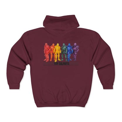 Rainbow Ghosts w/ Toy Culprits Black Logo | Mythic Legions | Fan Art | Full Zip Hoodie