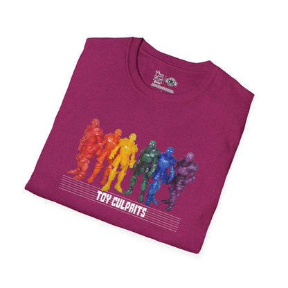 Rainbow Ghosts w/ Toy Culprits White Logo | Mythic Legions | Fan Art | Soft T-Shirt