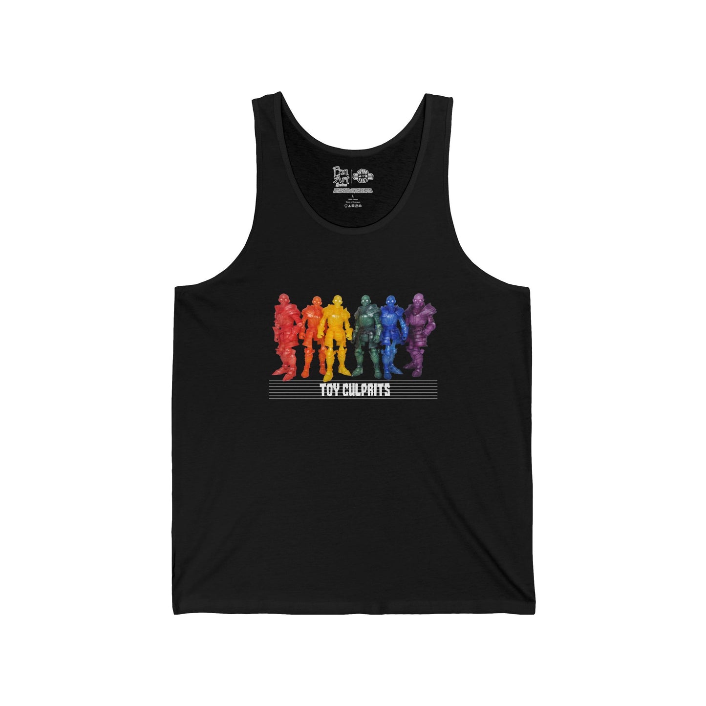 Rainbow Ghosts w/ Toy Culprits White Logo | Mythic Legions | Fan Art | Tank Top