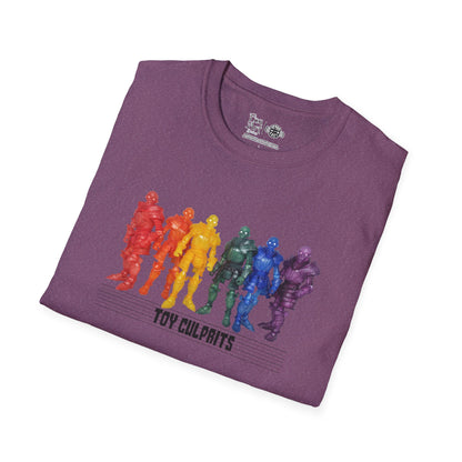 Rainbow Ghosts w/ Toy Culprits Black Logo | Mythic Legions | Fan Art | Soft T-Shirt