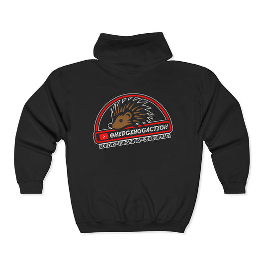 Hedgehog Action Logo | Mythic Legions | Fan Art | Full Zip Hoodie