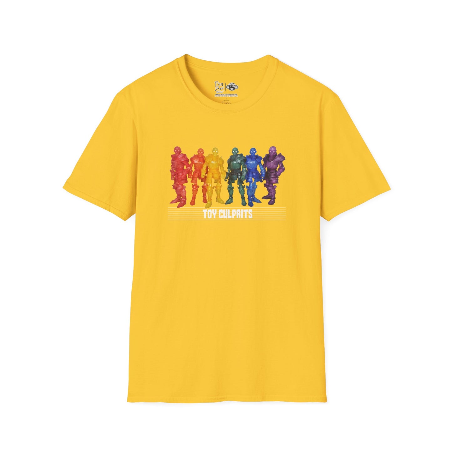 Rainbow Ghosts w/ Toy Culprits White Logo | Mythic Legions | Fan Art | Soft T-Shirt