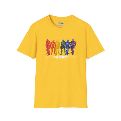 Rainbow Ghosts w/ Toy Culprits White Logo | Mythic Legions | Fan Art | Soft T-Shirt
