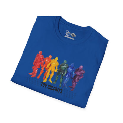 Rainbow Ghosts w/ Toy Culprits Black Logo | Mythic Legions | Fan Art | Soft T-Shirt