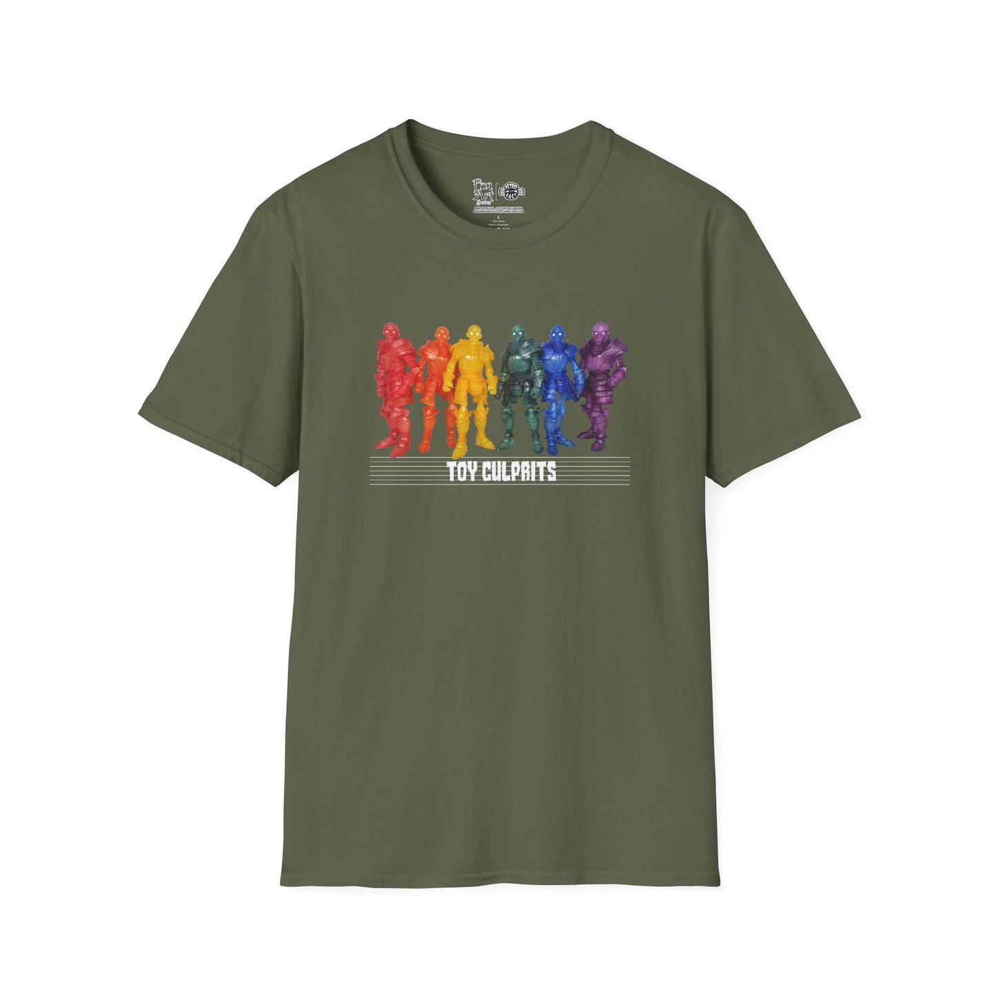 Rainbow Ghosts w/ Toy Culprits White Logo | Mythic Legions | Fan Art | Soft T-Shirt