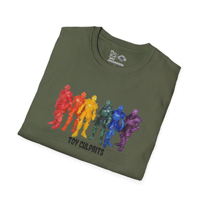 Rainbow Ghosts w/ Toy Culprits Black Logo | Mythic Legions | Fan Art | Soft T-Shirt