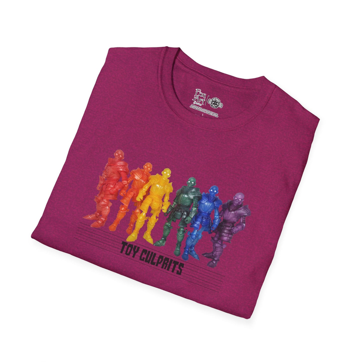 Rainbow Ghosts w/ Toy Culprits Black Logo | Mythic Legions | Fan Art | Soft T-Shirt