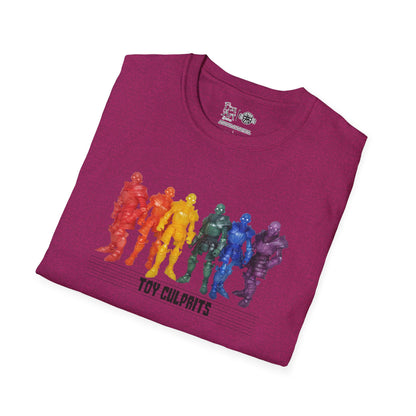 Rainbow Ghosts w/ Toy Culprits Black Logo | Mythic Legions | Fan Art | Soft T-Shirt