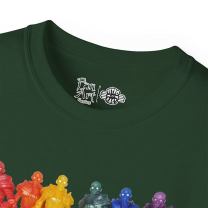 Rainbow Ghosts w/ Toy Culprits Black Logo | Mythic Legions | Fan Art | Standard T-Shirt