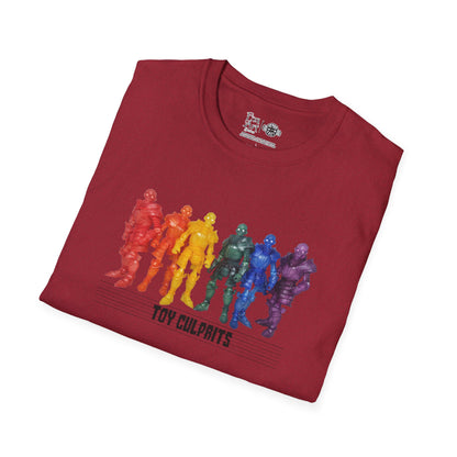 Rainbow Ghosts w/ Toy Culprits Black Logo | Mythic Legions | Fan Art | Soft T-Shirt