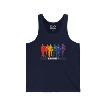 Rainbow Ghosts w/ Toy Culprits White Logo | Mythic Legions | Fan Art | Tank Top