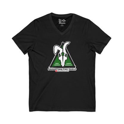 Shooting the Shelf Logo | Mythic Legions | Fan Art | V-Neck T-Shirt
