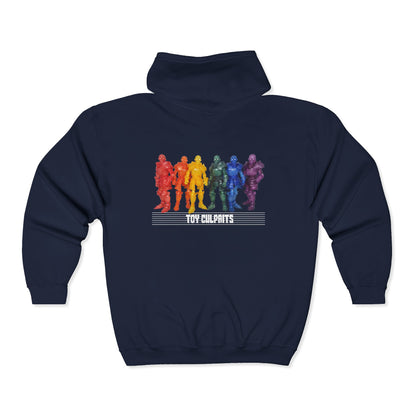 Rainbow Ghosts w/ Toy Culprits White Logo | Mythic Legions | Fan Art | Full Zip Hoodie