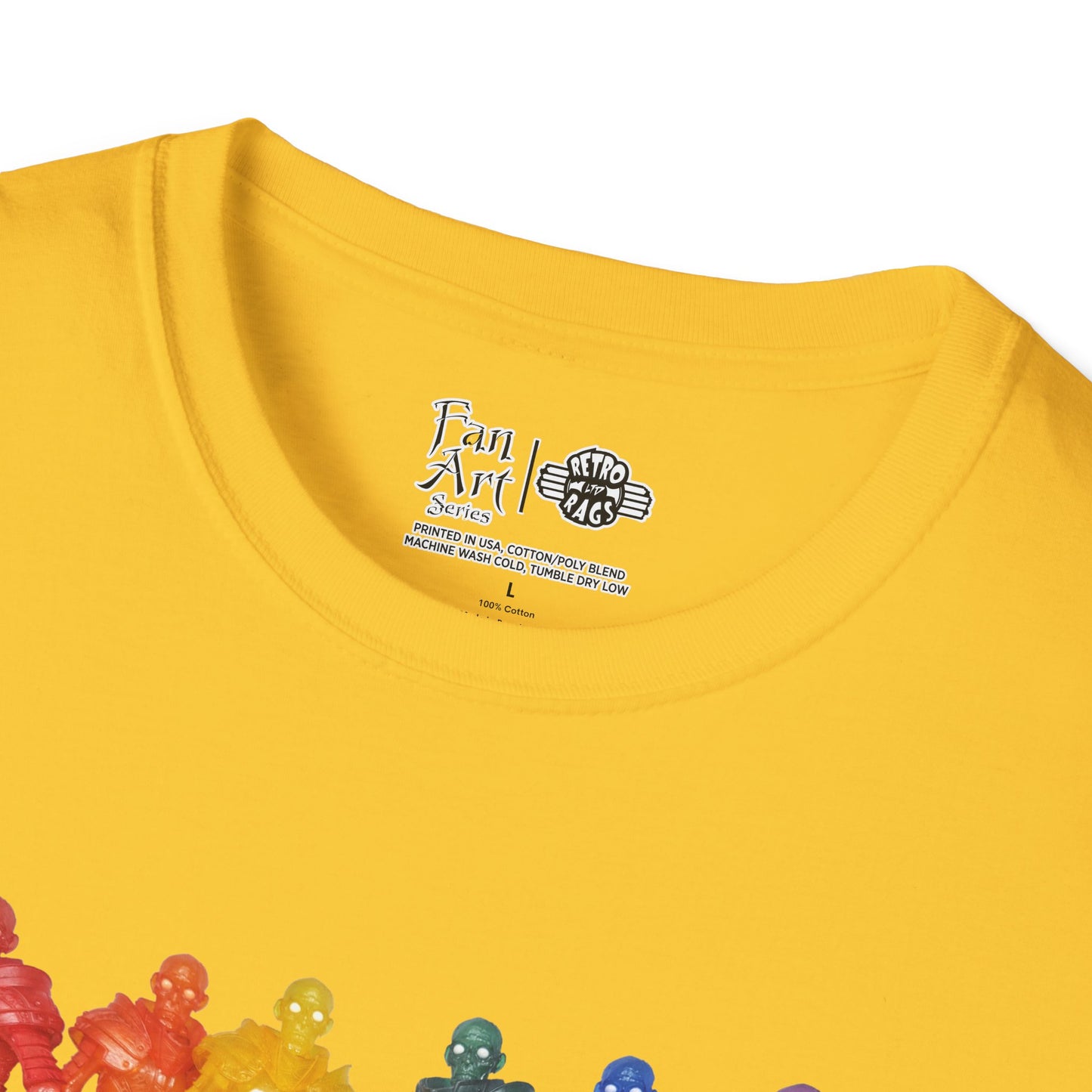 Rainbow Ghosts w/ Toy Culprits White Logo | Mythic Legions | Fan Art | Soft T-Shirt