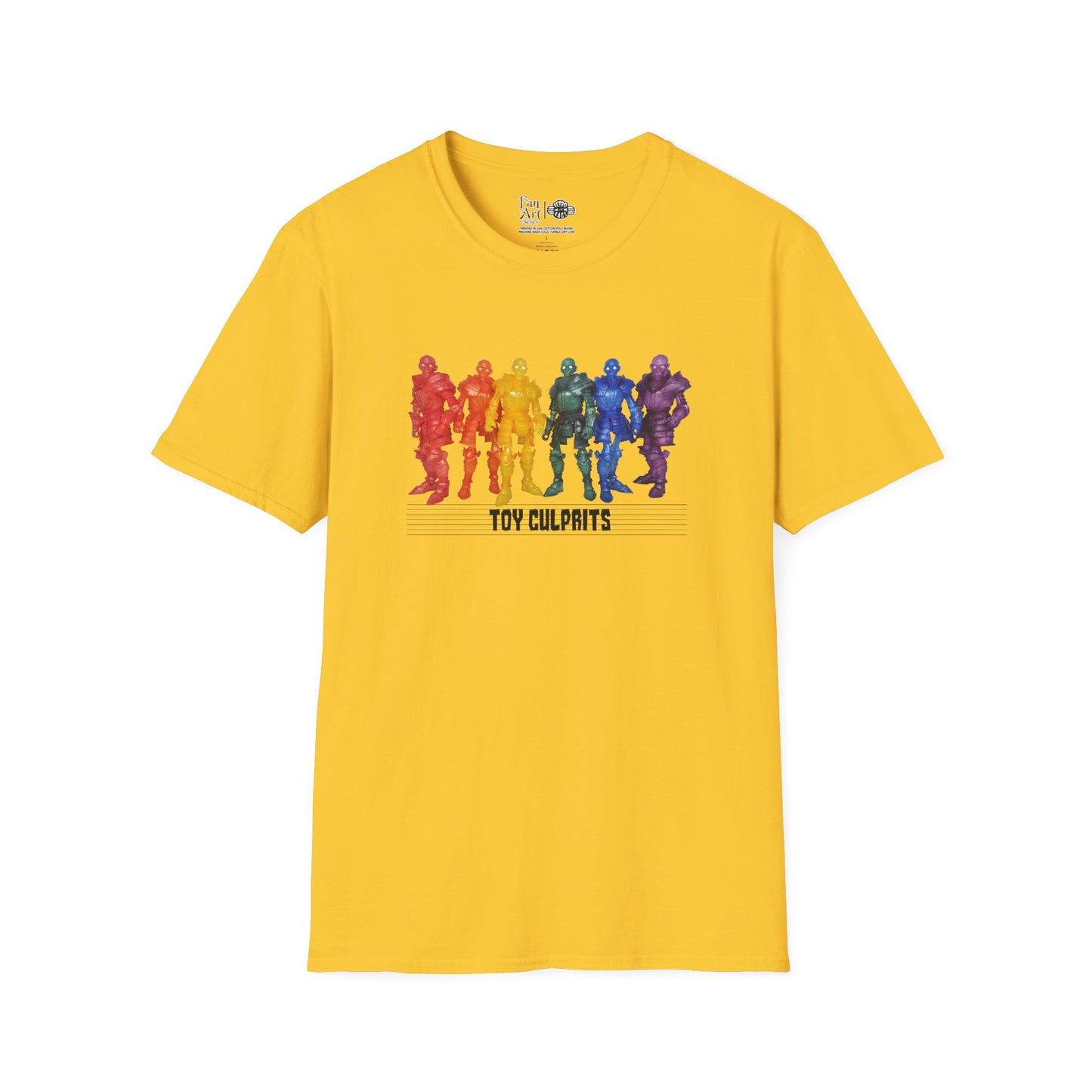 Rainbow Ghosts w/ Toy Culprits Black Logo | Mythic Legions | Fan Art | Soft T-Shirt