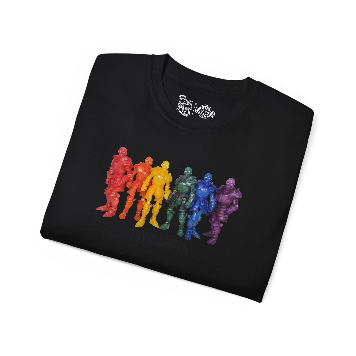 Rainbow Ghosts w/ Toy Culprits Black Logo | Mythic Legions | Fan Art | Standard T-Shirt