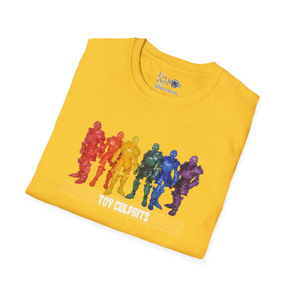 Rainbow Ghosts w/ Toy Culprits White Logo | Mythic Legions | Fan Art | Soft T-Shirt