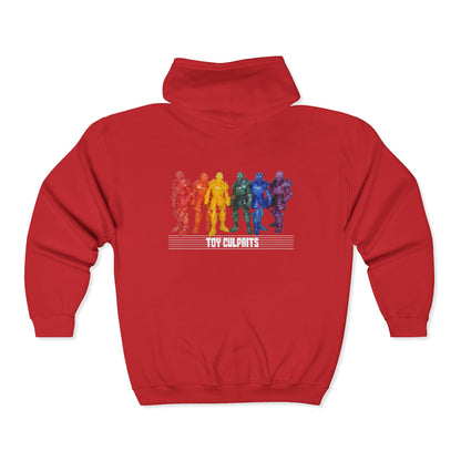 Rainbow Ghosts w/ Toy Culprits White Logo | Mythic Legions | Fan Art | Full Zip Hoodie
