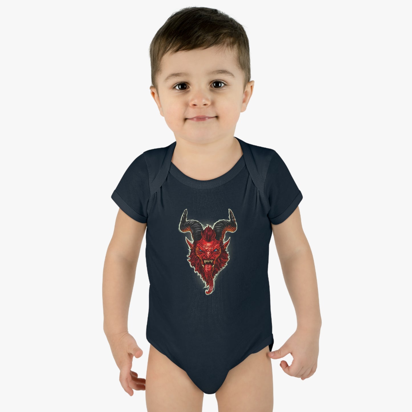 Krampus v2 Red | Figura Obscura | Baby Bodysuit