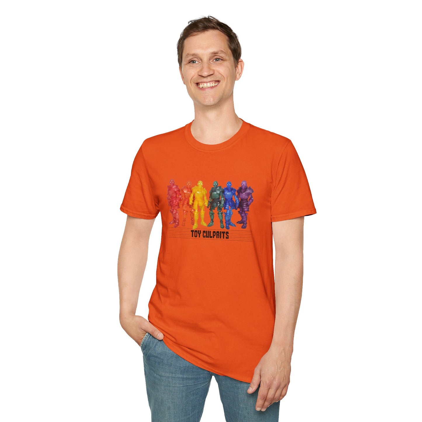 Rainbow Ghosts w/ Toy Culprits Black Logo | Mythic Legions | Fan Art | Soft T-Shirt