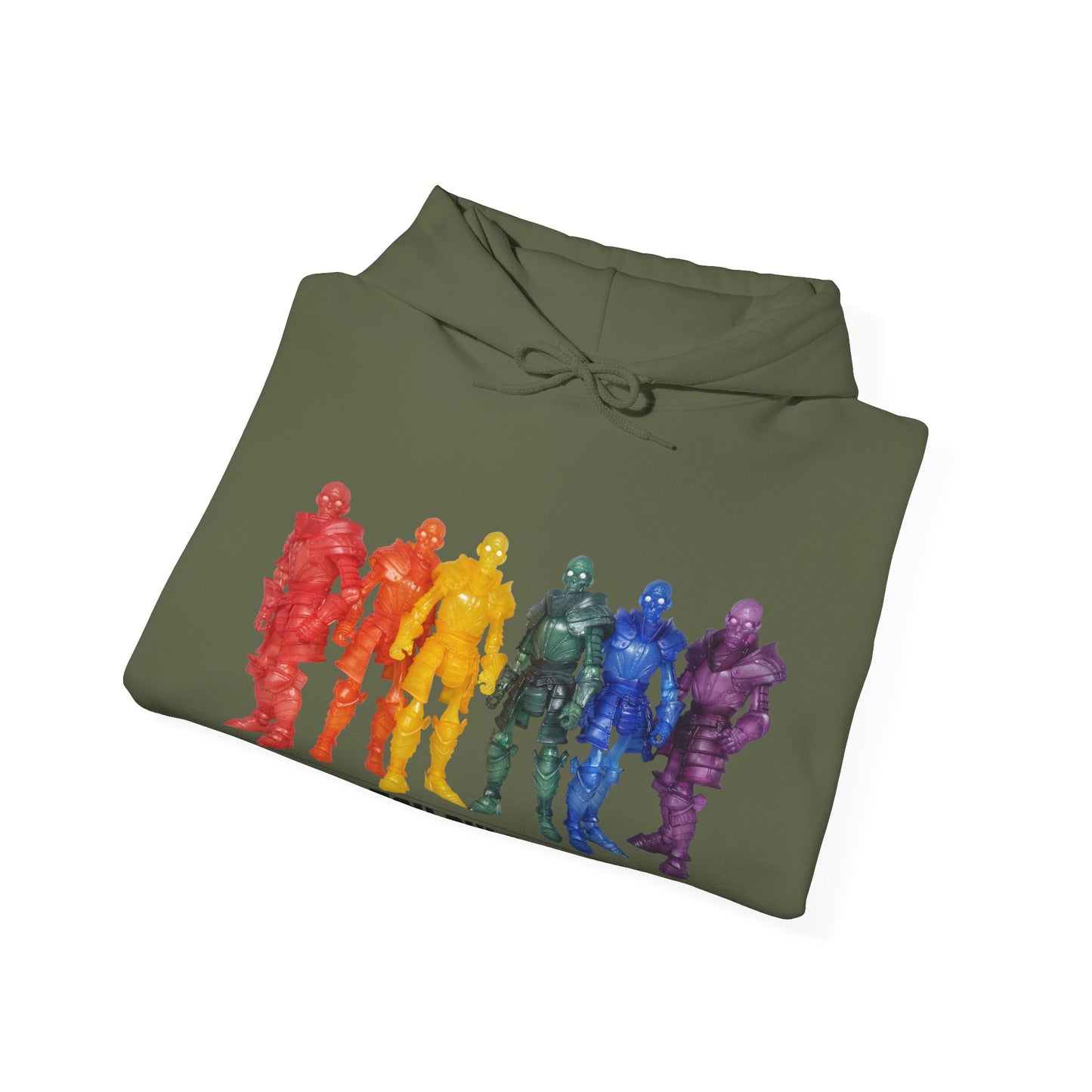 Rainbow Ghosts w/ Toy Culprits Black Logo | Mythic Legions | Fan Art | Pullover Hooodie