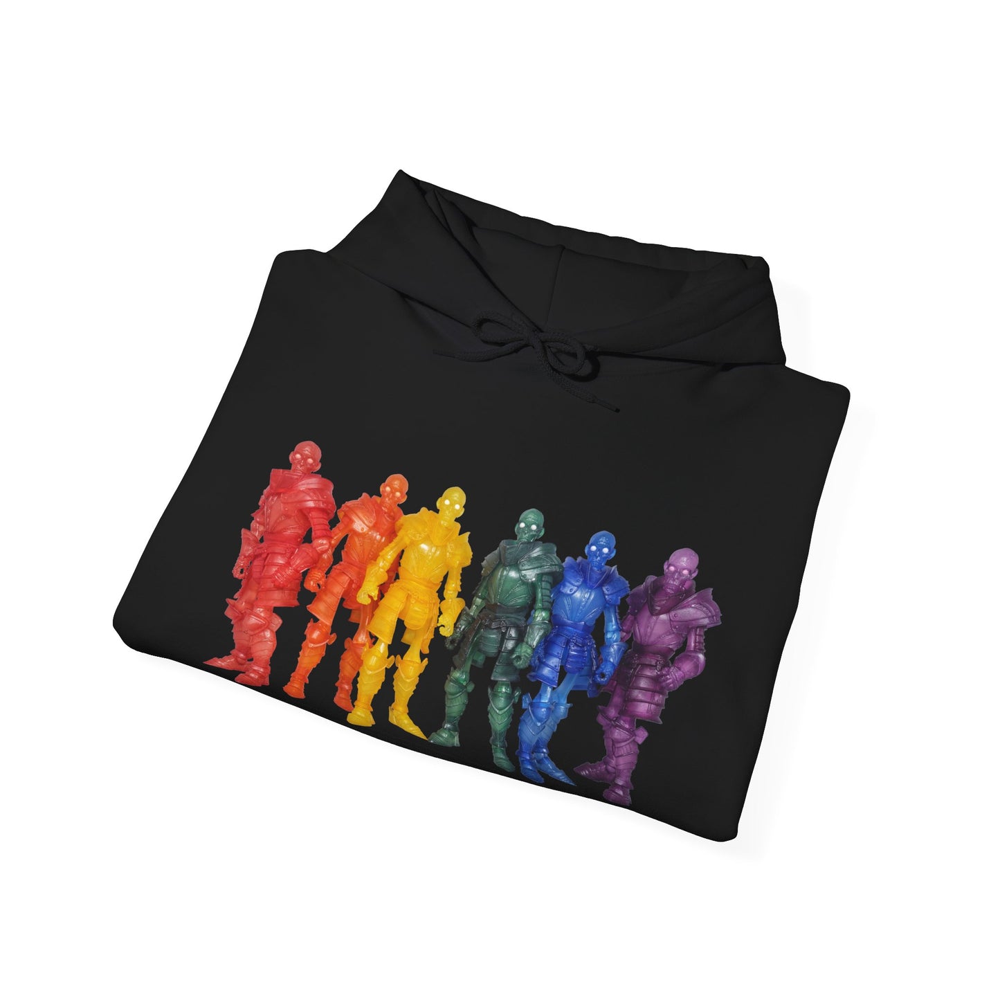 Rainbow Ghosts w/ Toy Culprits Black Logo | Mythic Legions | Fan Art | Pullover Hooodie