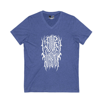 4H Metal Logo White | Mythic Legions | V-Neck T-Shirt