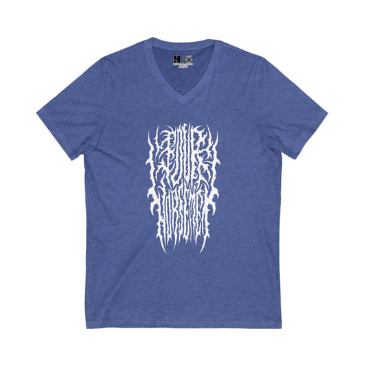 4H Metal Logo White | Mythic Legions | V-Neck T-Shirt