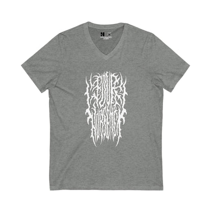 4H Metal Logo White | Mythic Legions | V-Neck T-Shirt