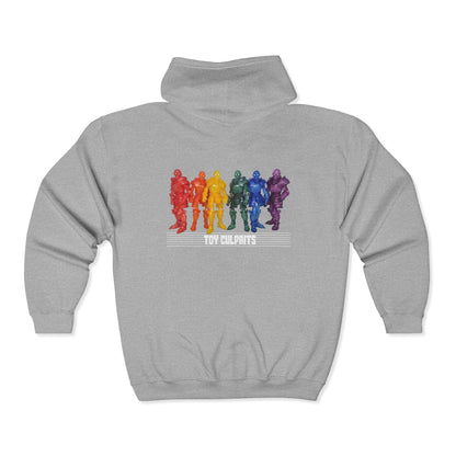 Rainbow Ghosts w/ Toy Culprits White Logo | Mythic Legions | Fan Art | Full Zip Hoodie