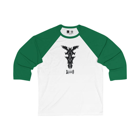 4H | Wing | Skull Logo | w_ Logo | Mythic Legions | 3\4 Sleeve Baseball T-Shirt