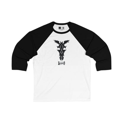 4H | Wing | Skull Logo | w_ Logo | Mythic Legions | 3\4 Sleeve Baseball T-Shirt