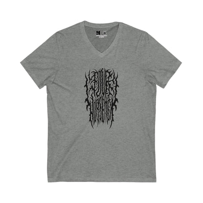 4H Metal Logo Black | Mythic Legions | V-Neck T-Shirt