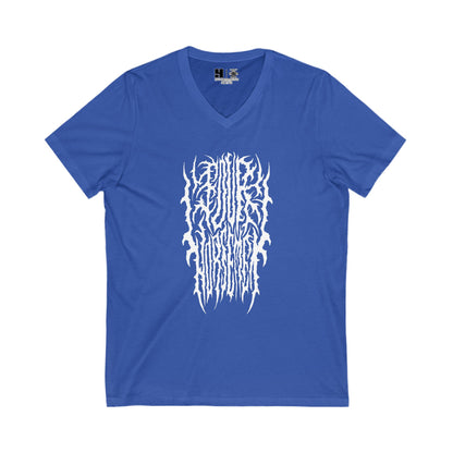 4H Metal Logo White | Mythic Legions | V-Neck T-Shirt