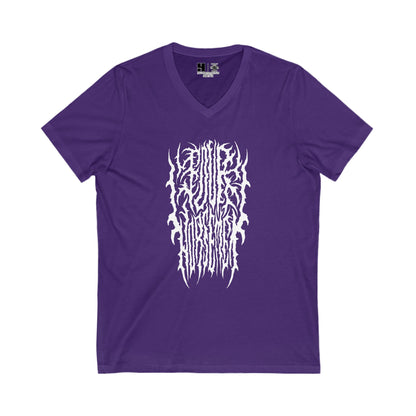 4H Metal Logo White | Mythic Legions | V-Neck T-Shirt