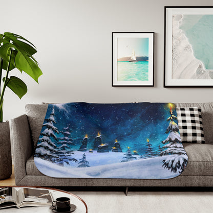 Krampus Skyline | Figura Obscura | Sherpa Blanket