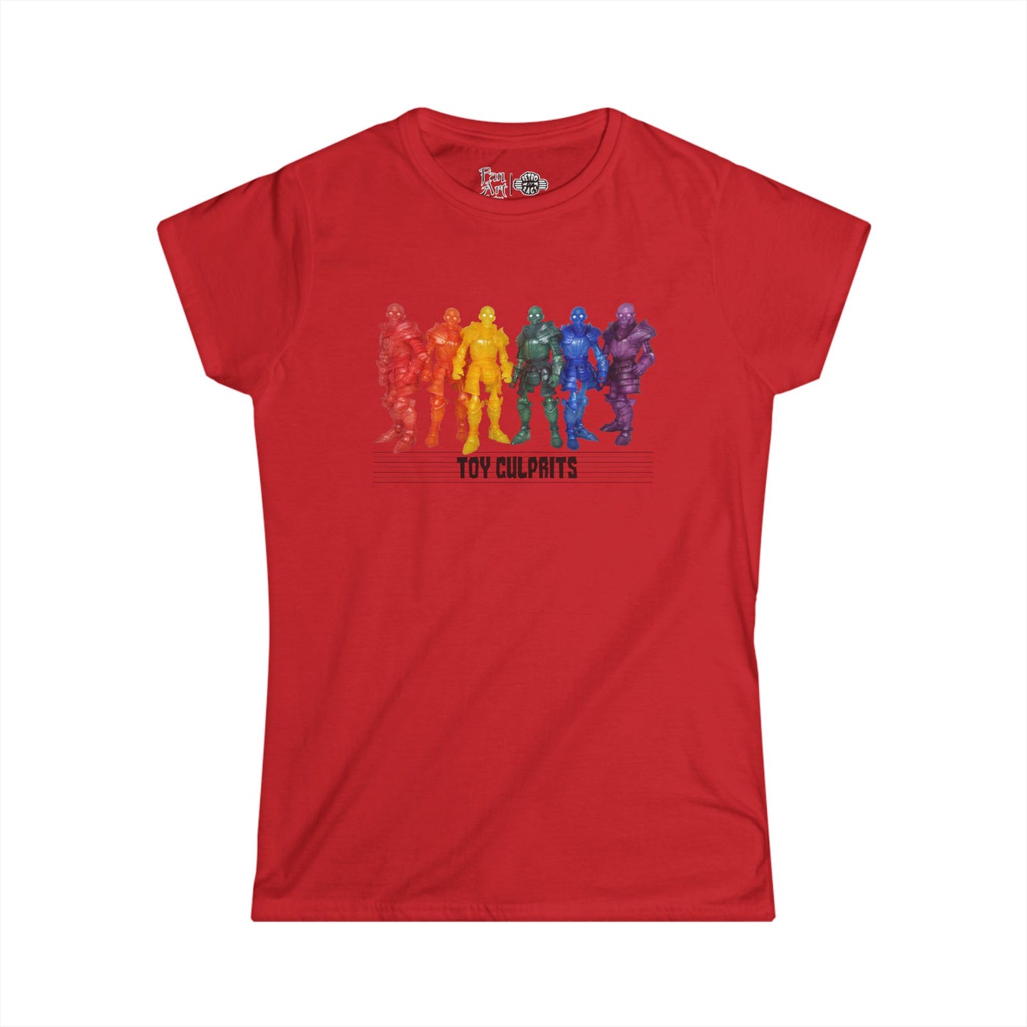 Rainbow Ghosts w/ Toy Culprits Black Logo | Mythic Legions | Fan Art | Women's T-Shirt