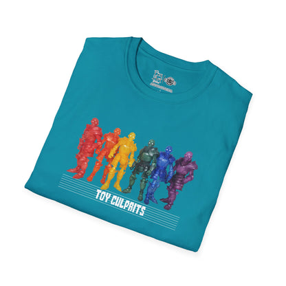 Rainbow Ghosts w/ Toy Culprits White Logo | Mythic Legions | Fan Art | Soft T-Shirt