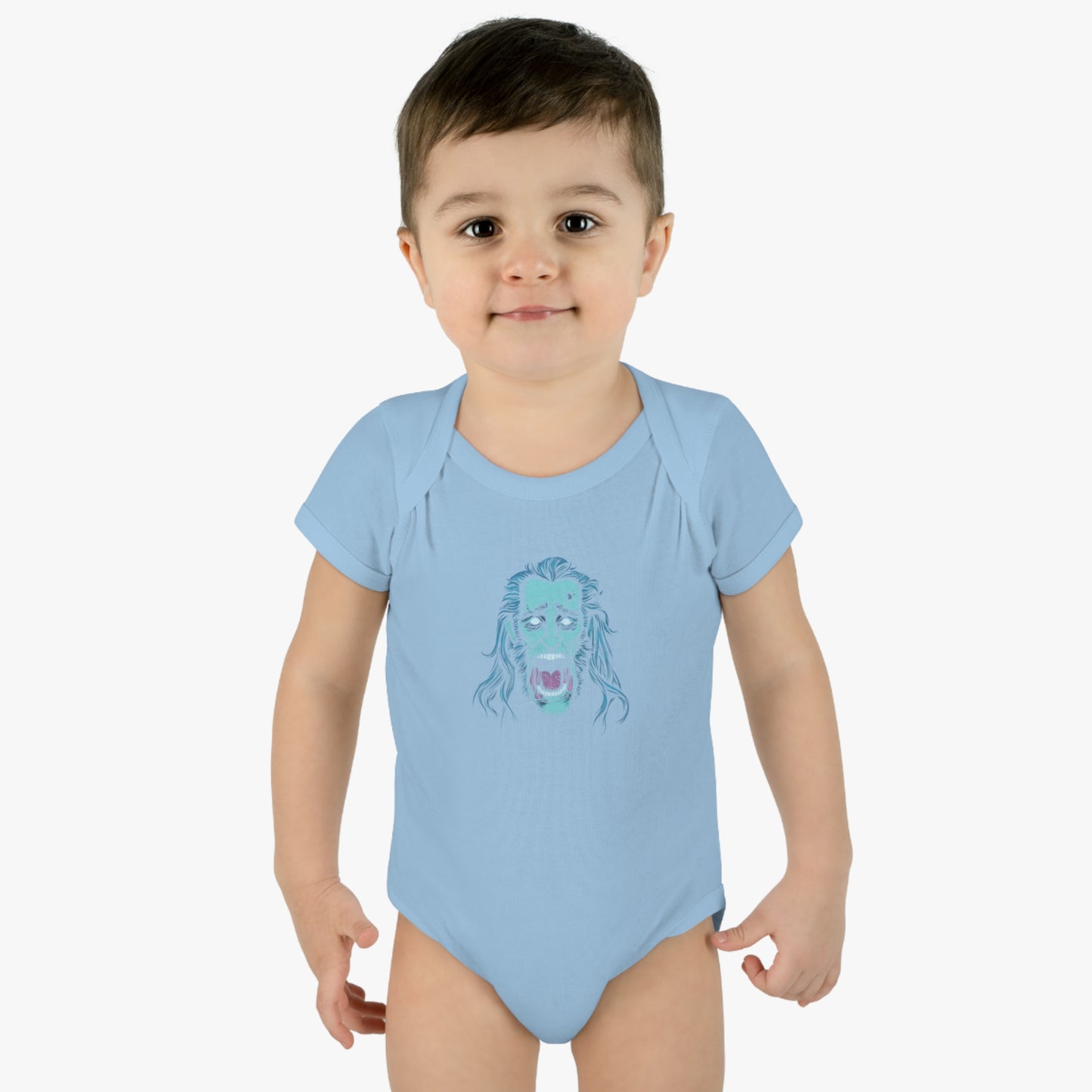 Jacob Marley | Blue/White | Figura Obscura | Baby Bodysuit