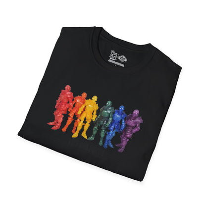 Rainbow Ghosts w/ Toy Culprits Black Logo | Mythic Legions | Fan Art | Soft T-Shirt