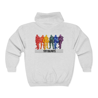 Rainbow Ghosts w/ Toy Culprits Black Logo | Mythic Legions | Fan Art | Full Zip Hoodie
