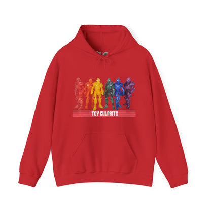 Rainbow Ghosts w/ Toy Culprits White Logo | Mythic Legions | Fan Art | Pullover Hooodie