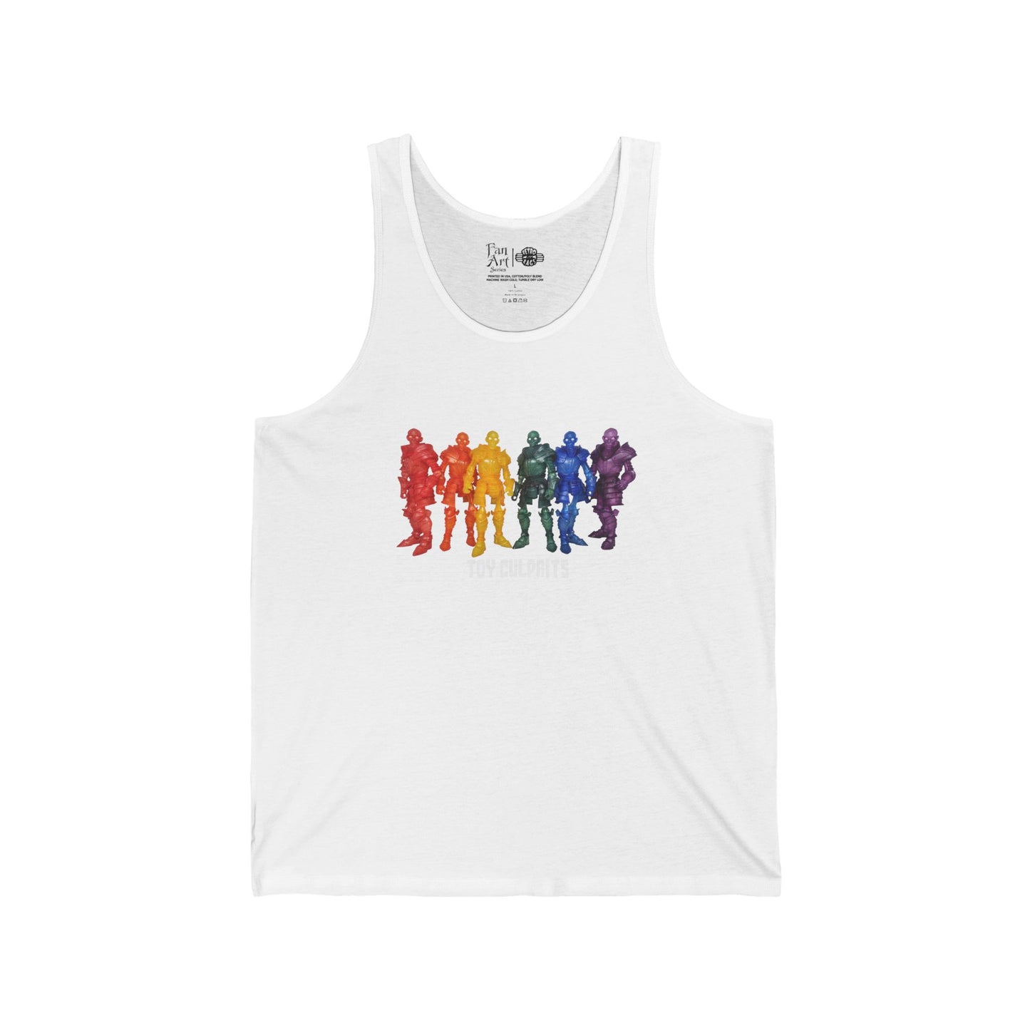 Rainbow Ghosts w/ Toy Culprits White Logo | Mythic Legions | Fan Art | Tank Top
