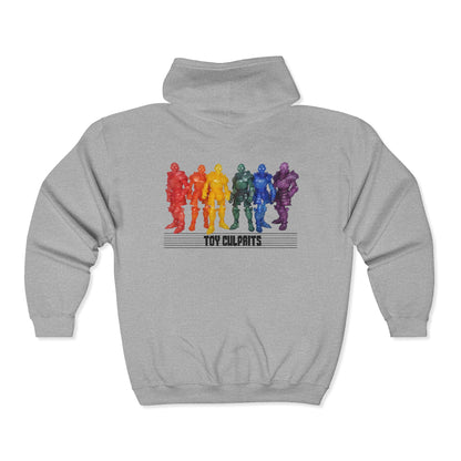Rainbow Ghosts w/ Toy Culprits Black Logo | Mythic Legions | Fan Art | Full Zip Hoodie