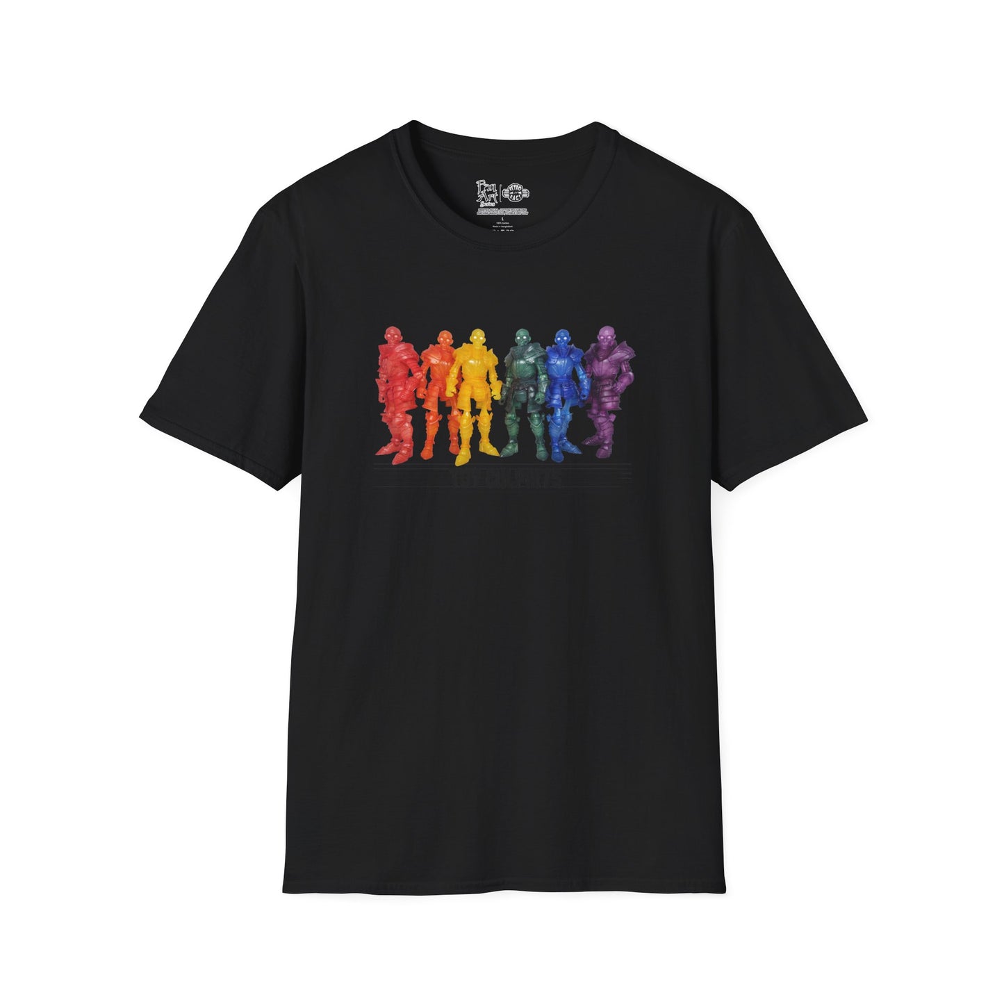 Rainbow Ghosts w/ Toy Culprits Black Logo | Mythic Legions | Fan Art | Soft T-Shirt