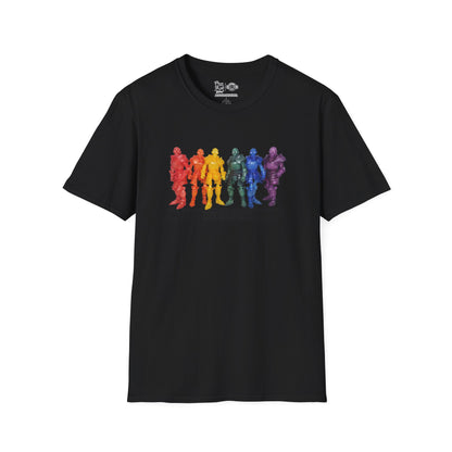Rainbow Ghosts w/ Toy Culprits Black Logo | Mythic Legions | Fan Art | Soft T-Shirt