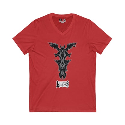 4H | Wing | Skull Logo | w_ Logo | Mythic Legions | V-Neck T-Shirt